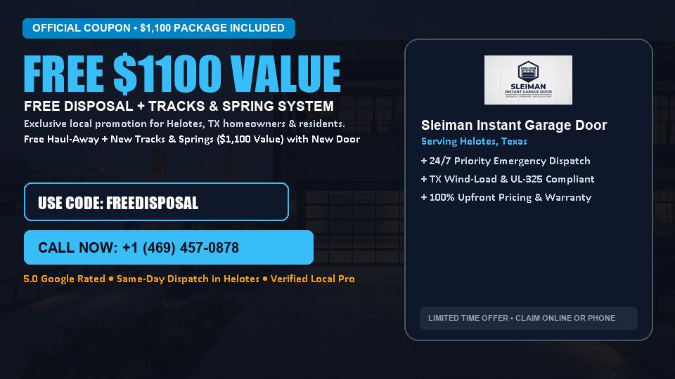 FREE Old Door Haul-Away & Heavy-Duty Tracks in Helotes, TX - Sleiman Instant Garage Door